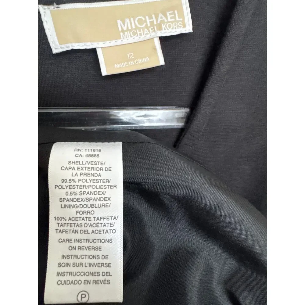 Michael Michael Kors Black Bubble Hem Plaid Skirt Dress hoilday formal Size 12